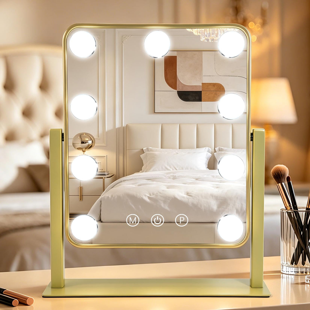 YEKKOPT 14 2 x12 Gold Vanity Makeup Mirror with Lights - YEKKOPT Official Imagery - 2