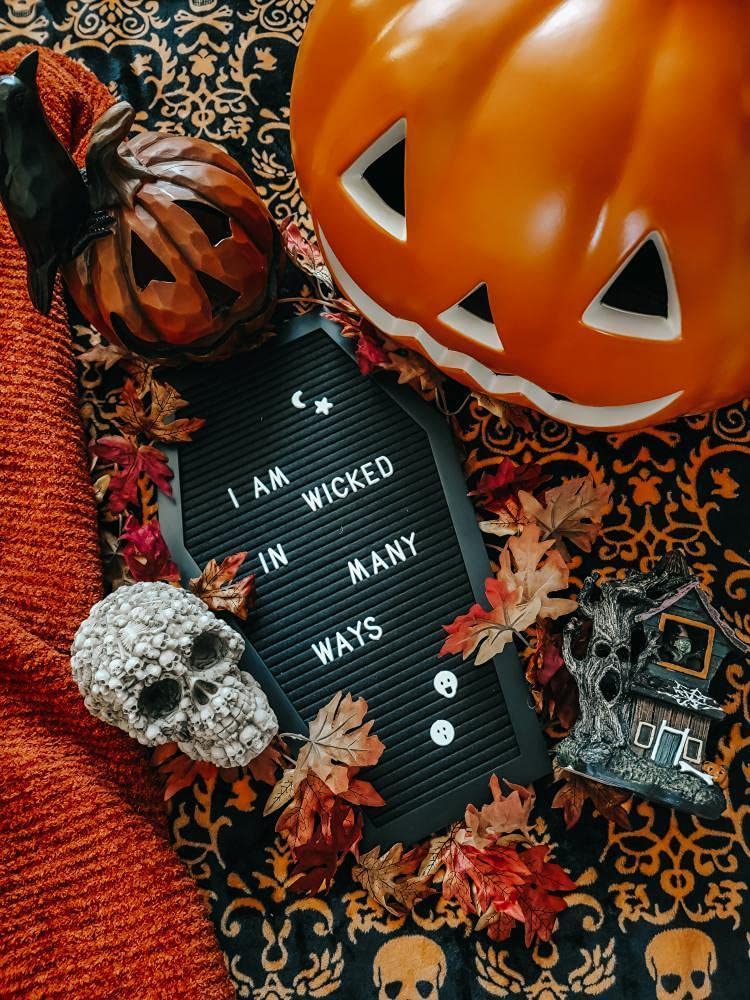 Coffin Letter Board Black Goth Decor with Bat Stickers - Nomnu Official Imagery - 8