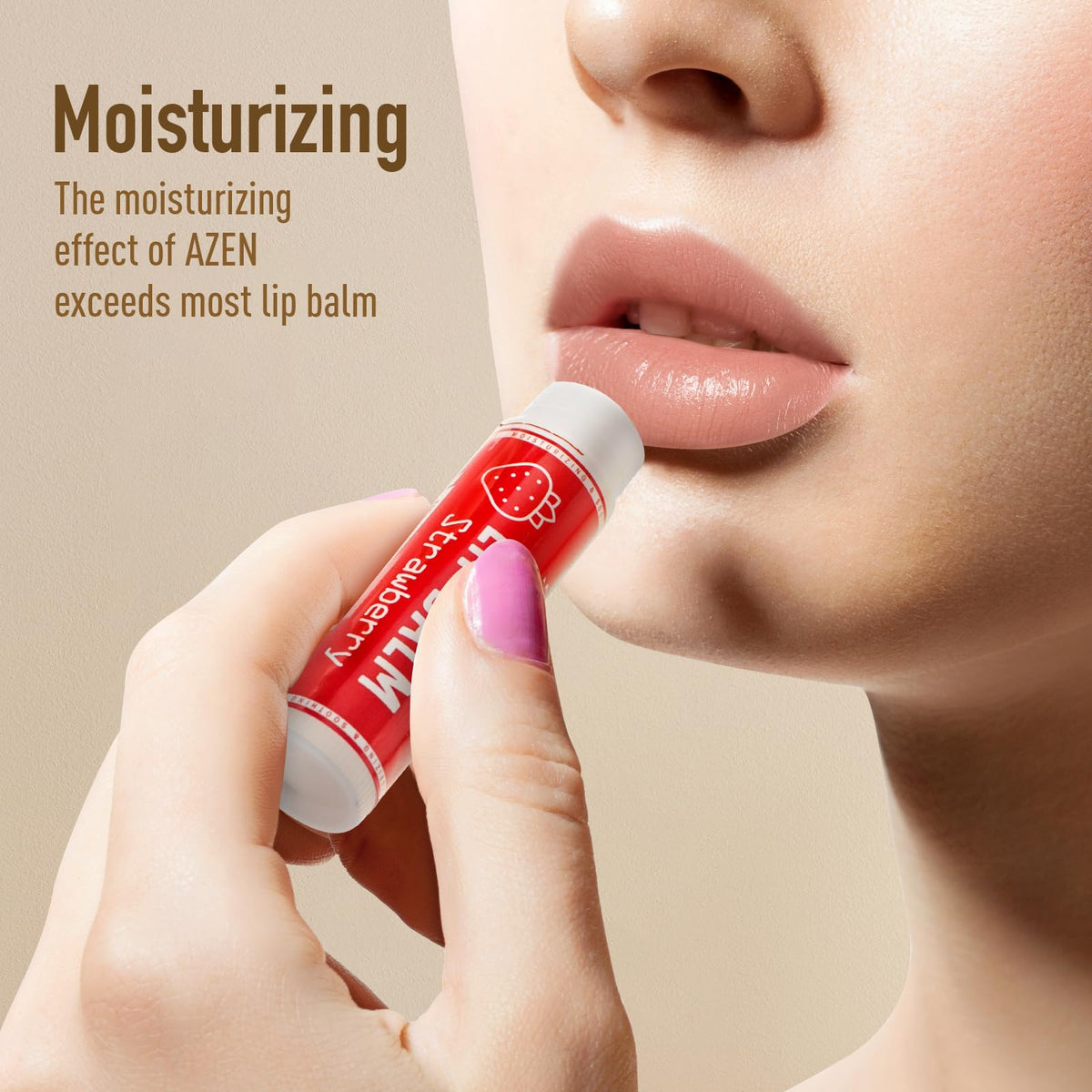 AZEN 60 Pack Natural Lip Balm Moisturizing Lip Care Product - AZEN Official Imagery - 3