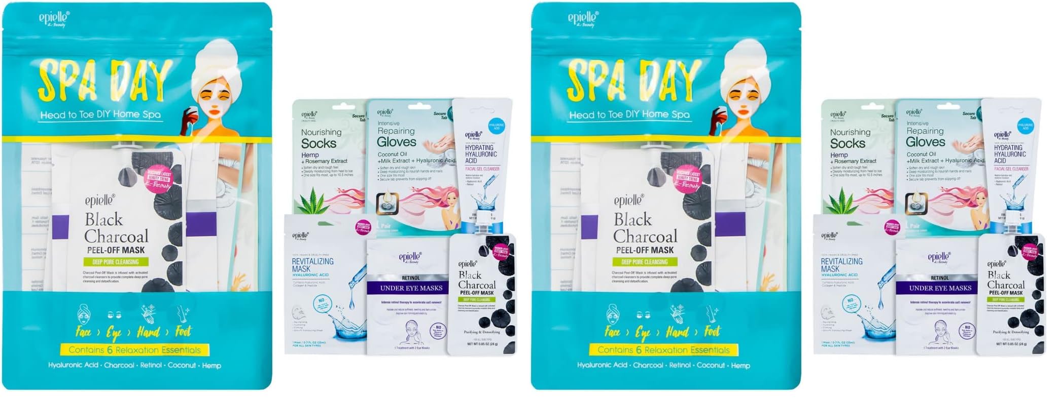 Epielle Skincare Reset Kit, 7 Home Spa Essentials, Exfoliating, - Epielle
