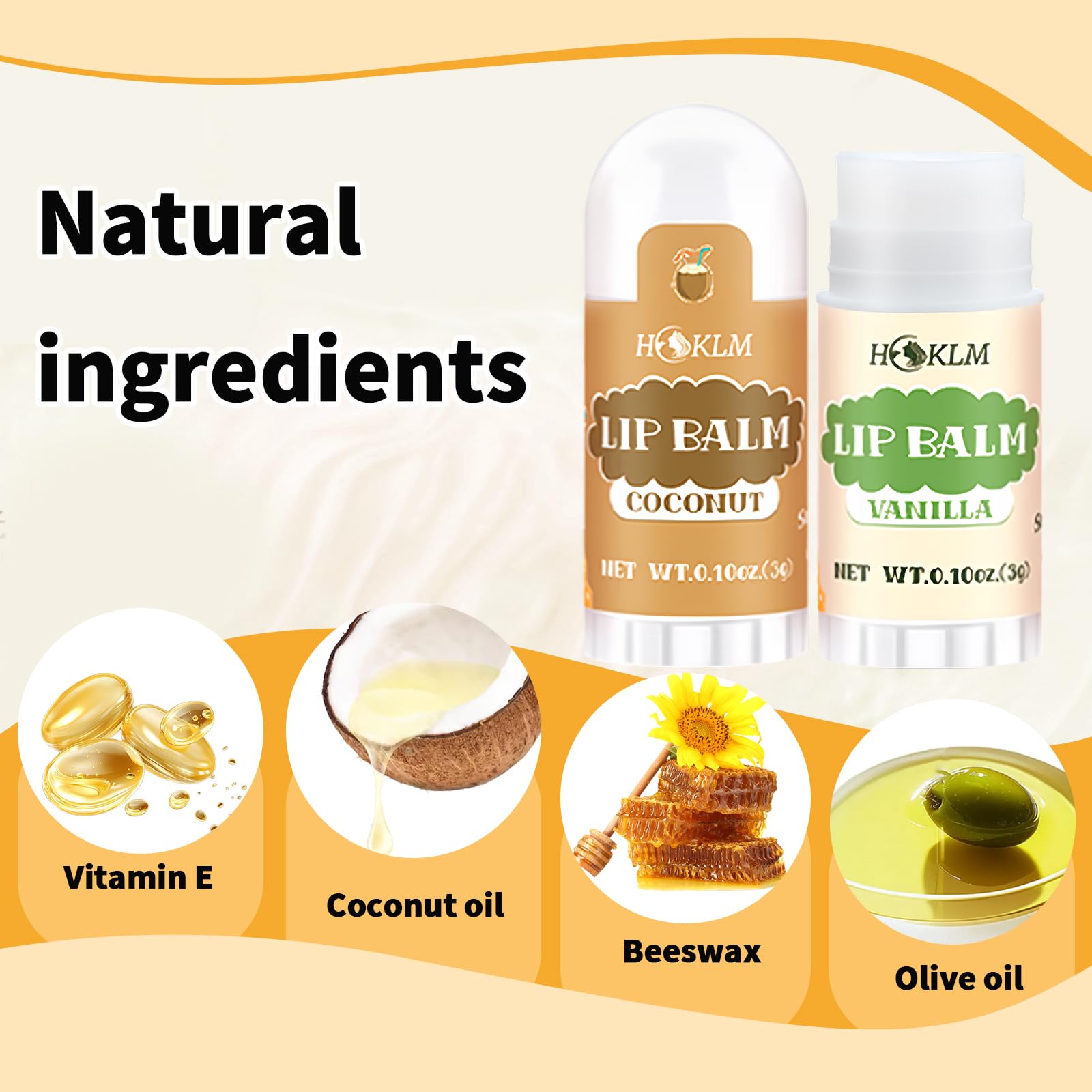 Mini Lip Balm 50 Pcs,Natural Lip Balms with Vitamin E and Coconut Oil - HCKLM Official Product View 4