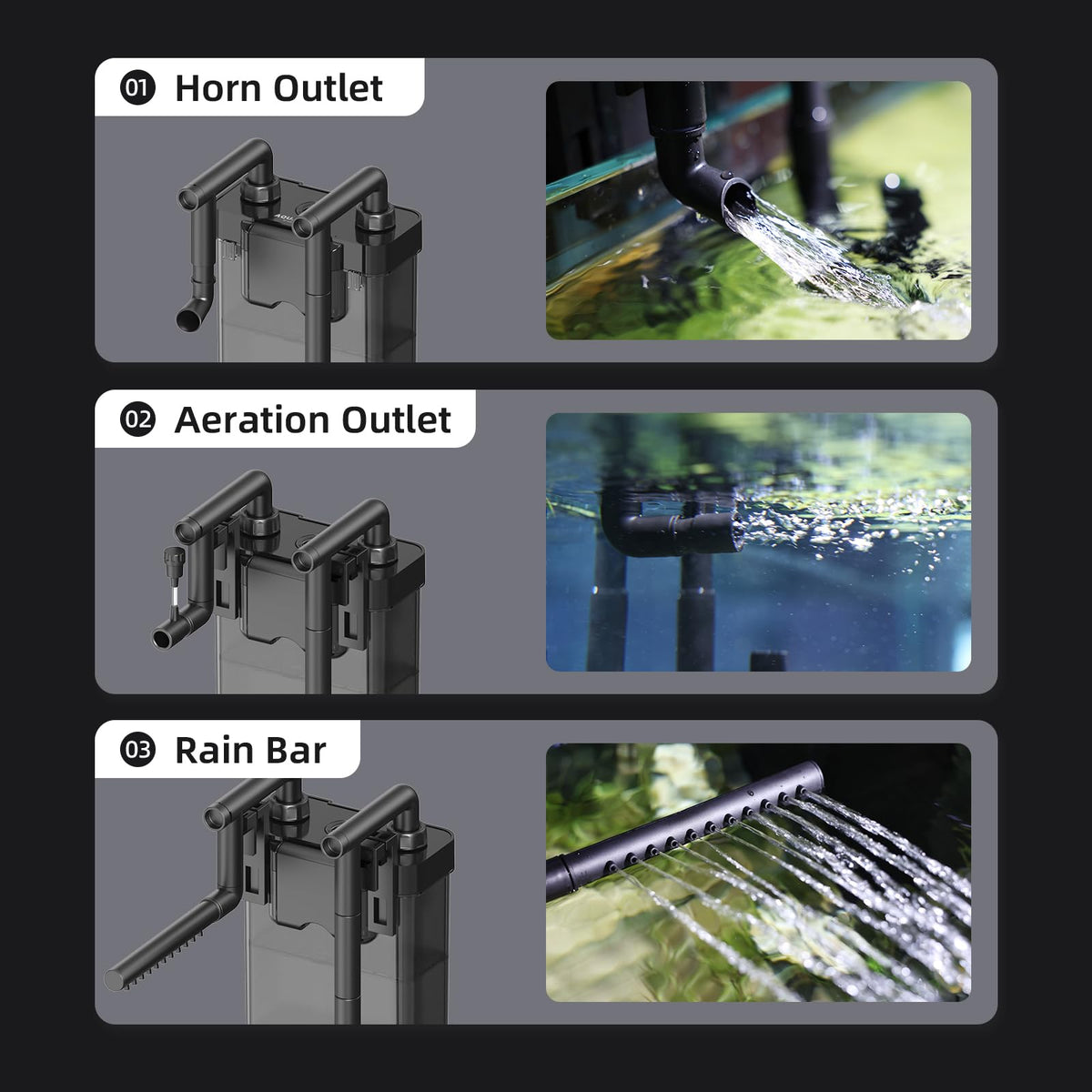 Hang on Back Aquarium Filter No Hum Whisper Quiet for 3 10 - AQUASMITH Official Imagery - 6