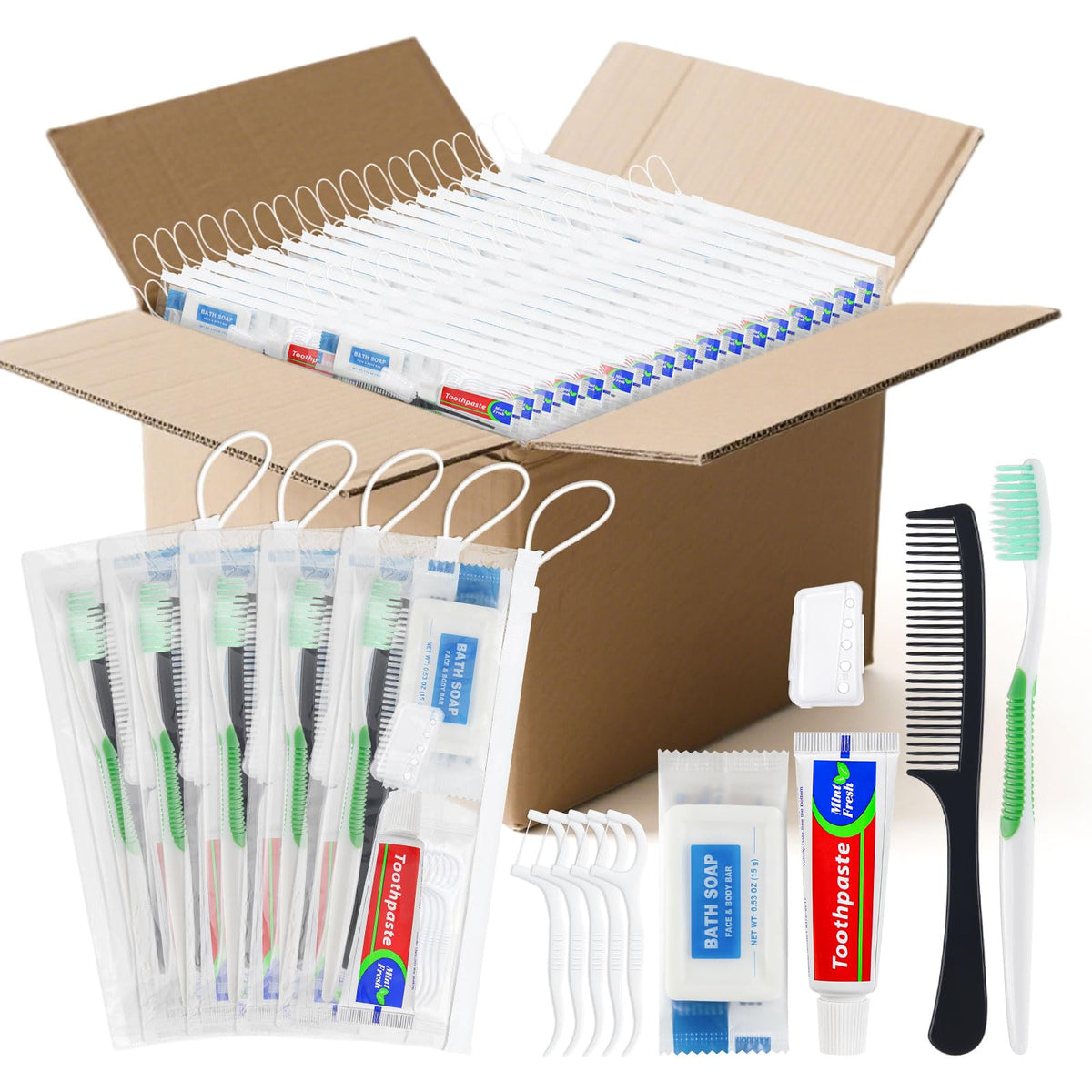 50 Set Personal Care Travel Toiletries Sets Bulk 7 in 1 - HAIFOTRVA Official Imagery - 2