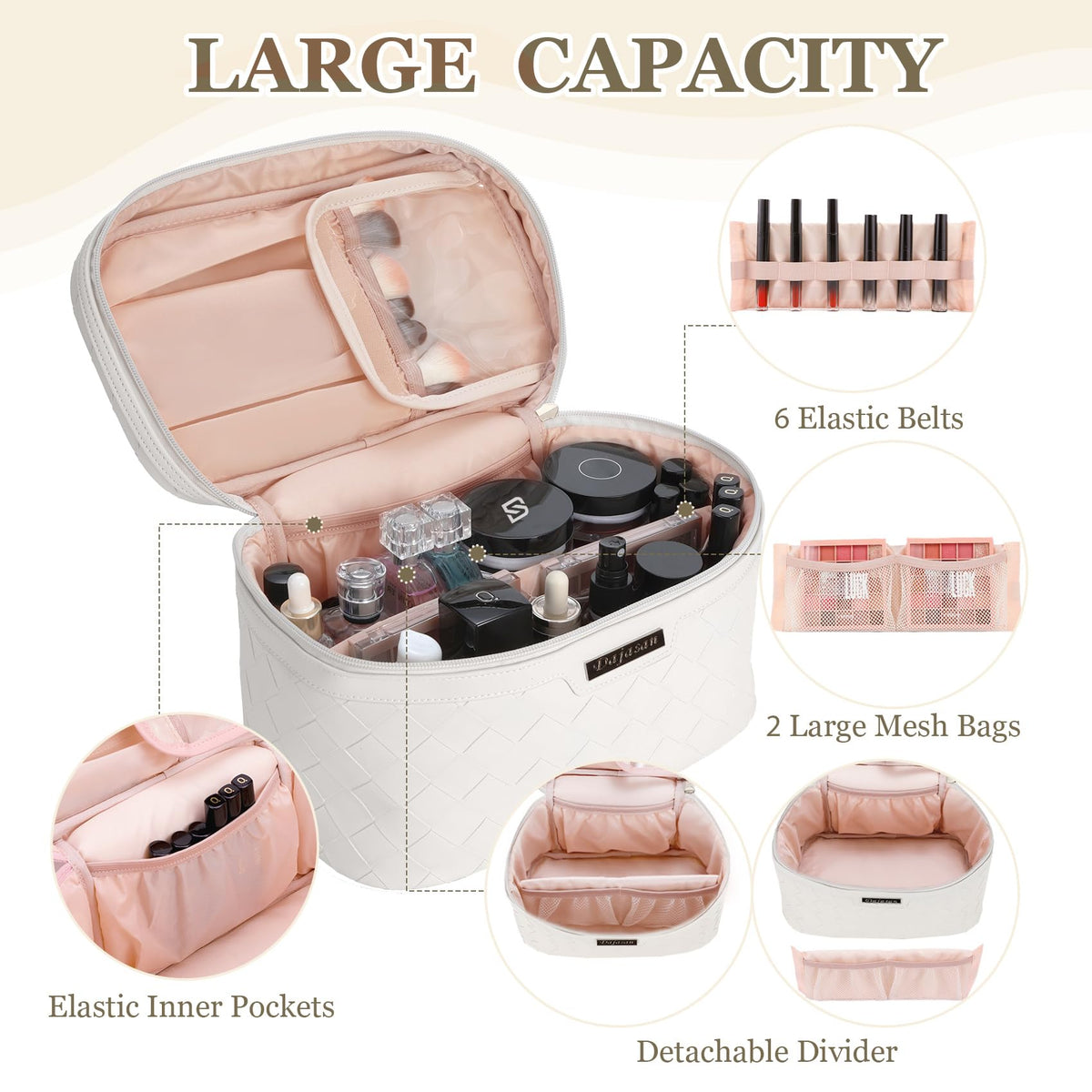 Makeup Bag Portable Travel Cosmetic Bag Large Makeup - Dajasan Official Imagery - 5