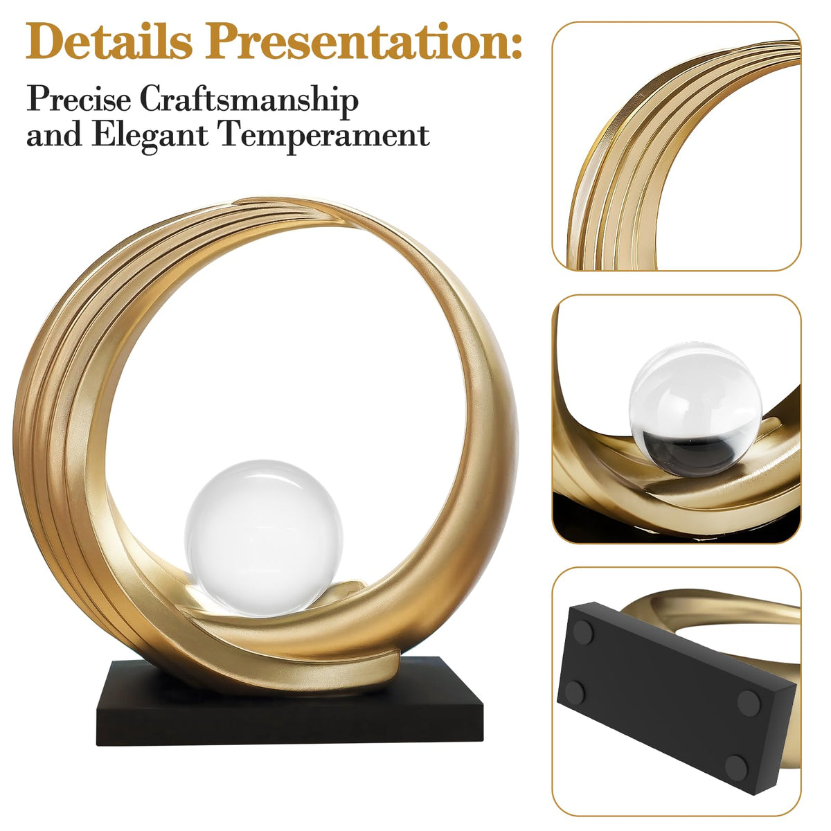 Dosker Modern Abstract Stripe Golden Shelf Decor Statues - Dosker Official Imagery - 5