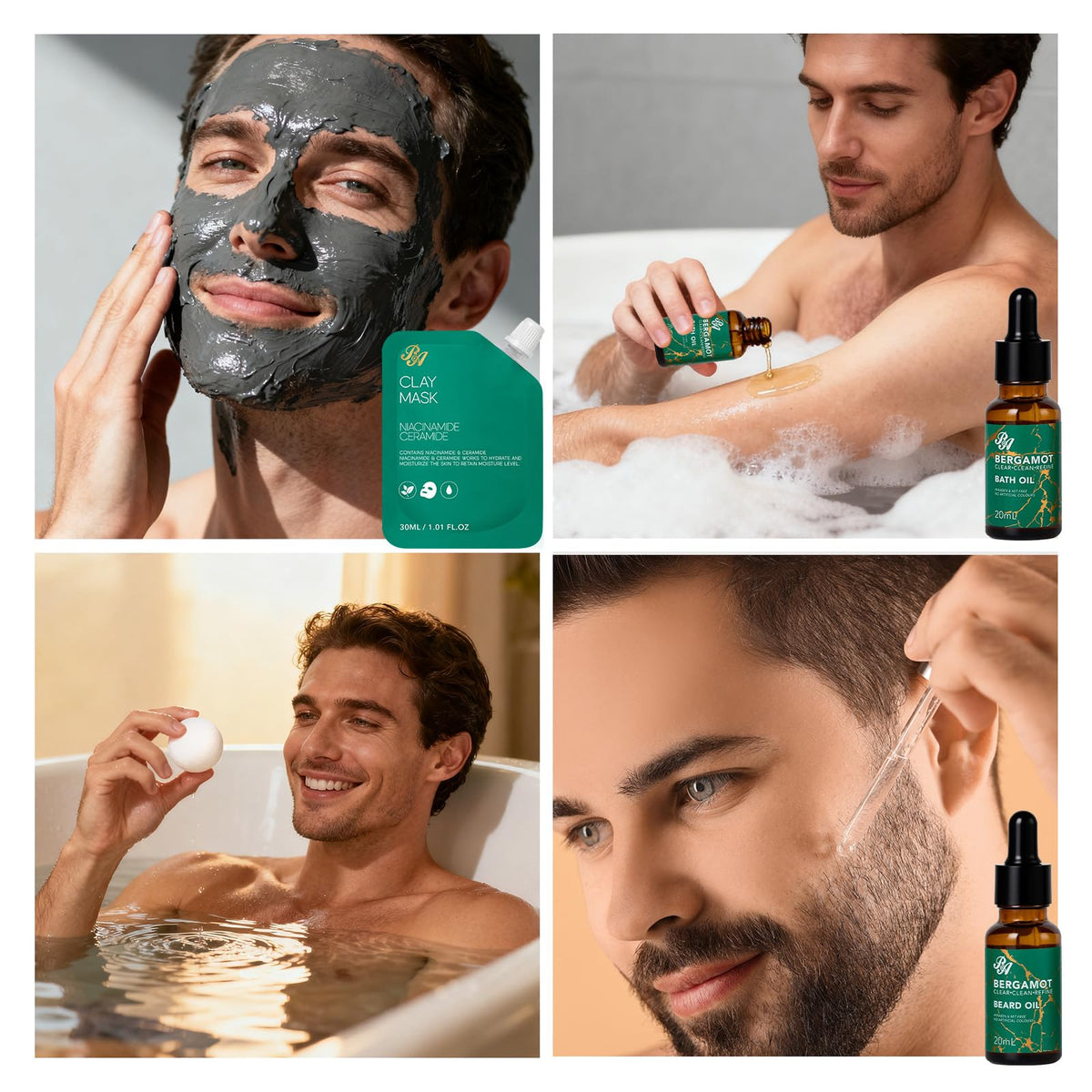Men Bergamot Facial Skin Care Set Fathers Day Gift 21 Pcs - RA ROSA ACCA Official Imagery - 7