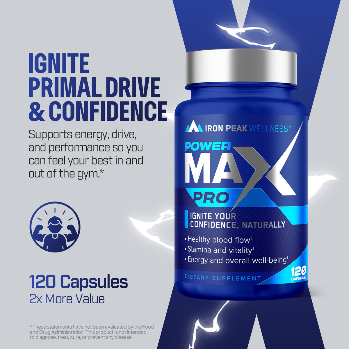 Testosterone Booster for Men Male Enhancing Supplement - IronPeak Wellness Official Imagery - 8