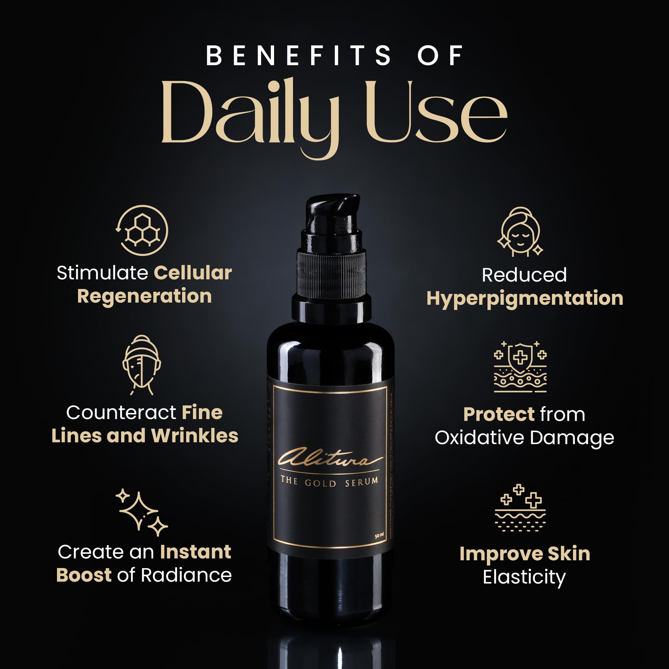 Alitura Gold Serum Anti Aging Peptide And Collagen Face - Alitura Official Imagery - 6
