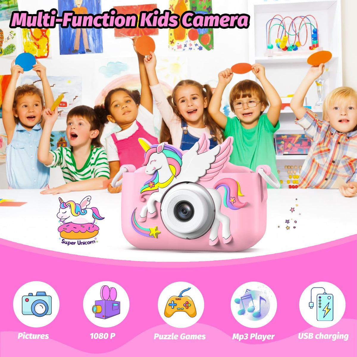 Upgrade Kids Camera for Boys Girls Toddler Digital Selfie - Cimizi Official Imagery - 4