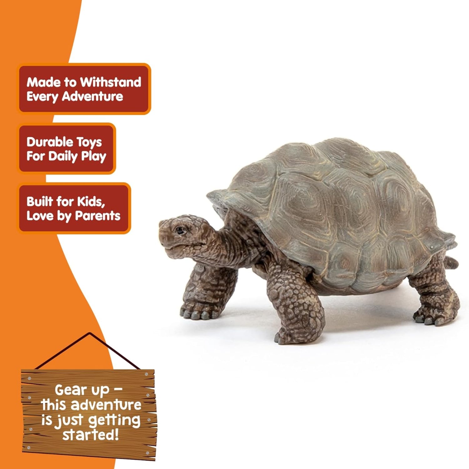 Schleich Wild Life Galapagos giant tortoise figure, realistic 3-inch turtle toy with detailed shell and textured skin.
