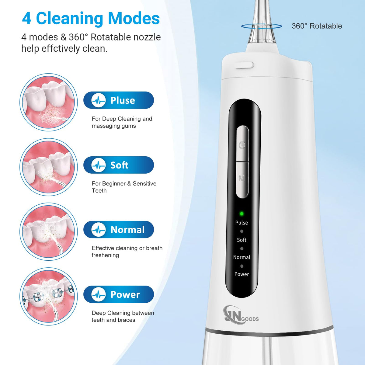 JNGOODS Cordless Water Dental Flosser Oral irrigator JNGOODS - JNGOODS Official Imagery - 4