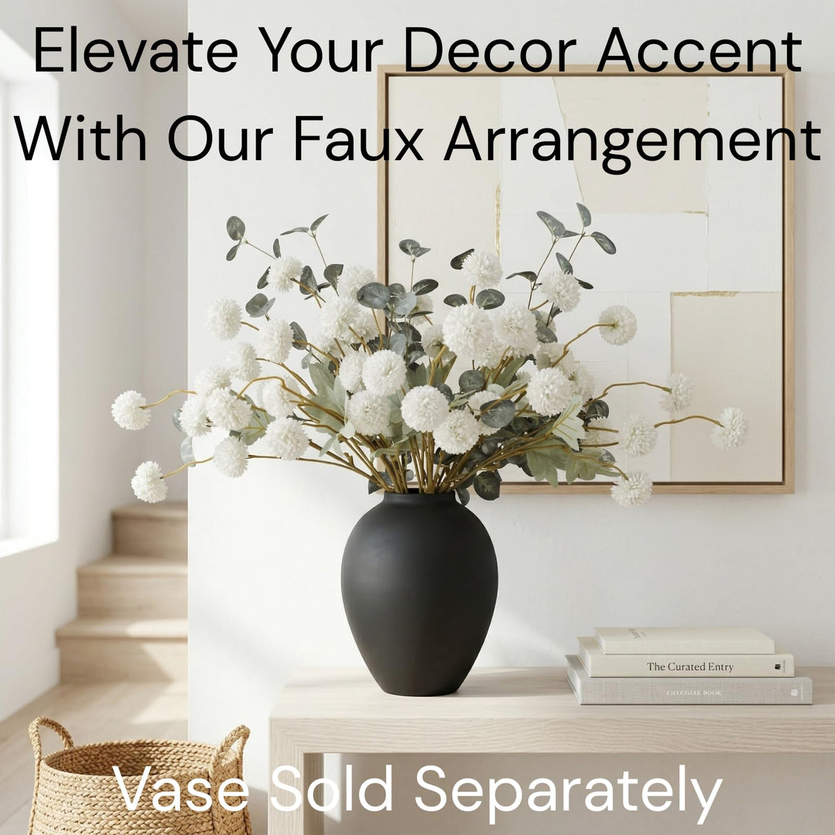RyddeligHome White Faux Kiku Flowers for Vase - RyddeligHome Official Imagery - 5