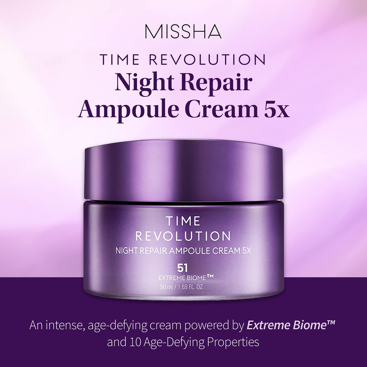 MISSHA Time Revolution Night Repair Ampoule Cream 5X 1 69 oz - MISSHA Official Imagery - 8