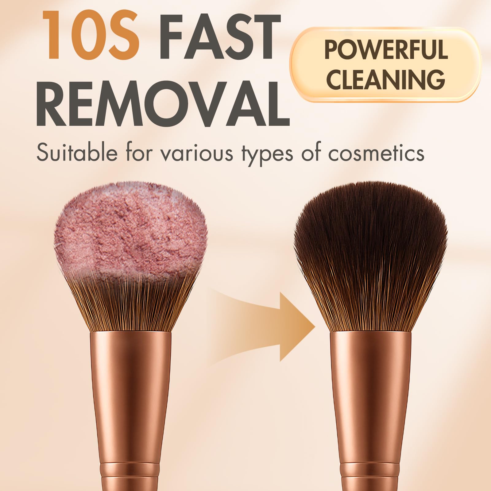 Embagol Makeup Brush Cleaner Kit with Cleaning Bowl, Make Up Brush Cleansers Solution for Sponges, Puffs and Brushes - Gentle Formula, Cruelty Free(2-pieces set, 100ml/3.38 fl oz + Khkai)