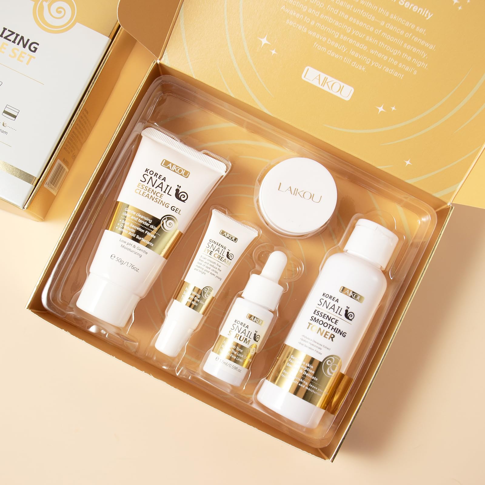 Korean Snail Essence Skin Care Kit,Skincare Gifts for - HXLYBD