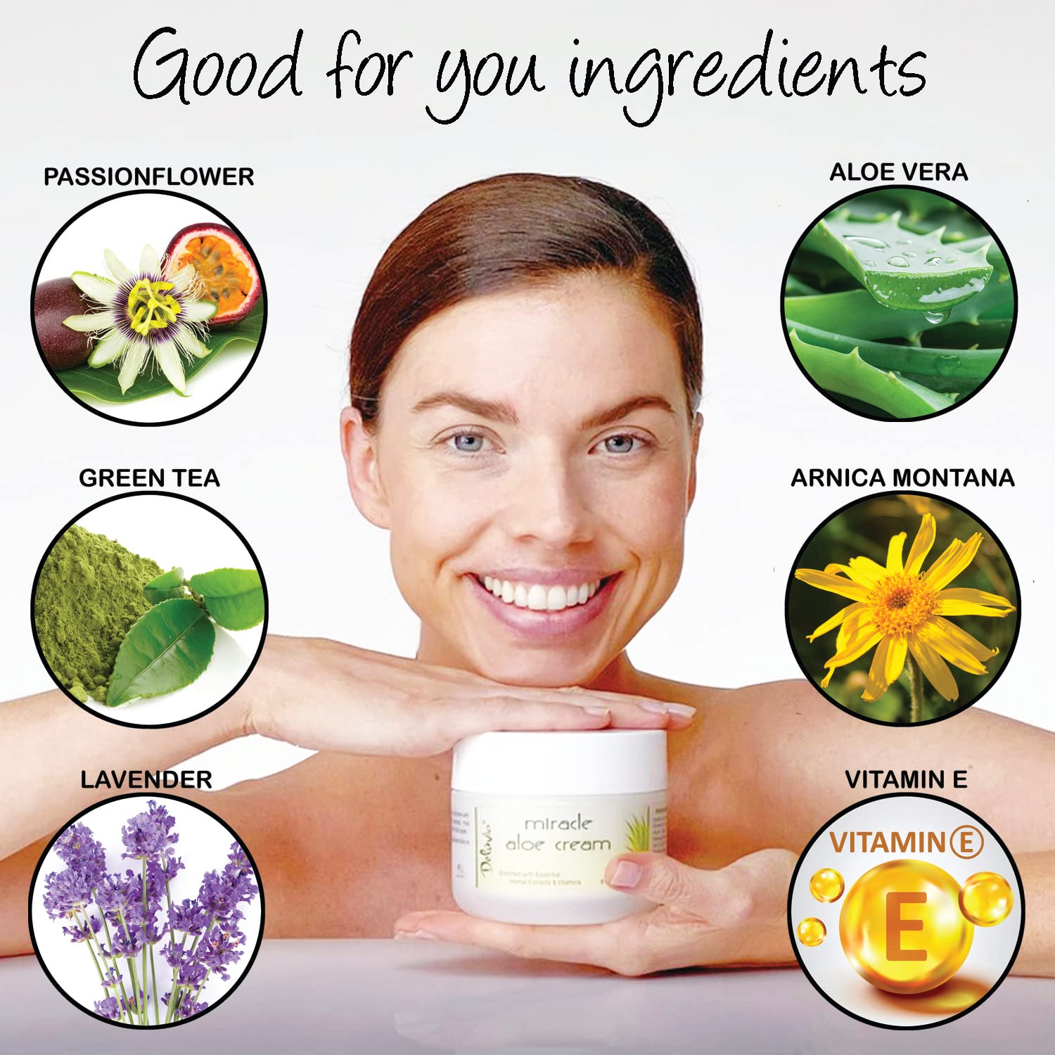 Deluvia Miracle Aloe Cream | Face & Body Moisturizer with Vitamin E & Organic Aloe Vera | Hydrating, Soothing for Dry Skin, Anti-Wrinkle, Acne Scars, Rosacea, Psoriasis, Eczema - 8 oz - DELÚVIA Official Product View 4