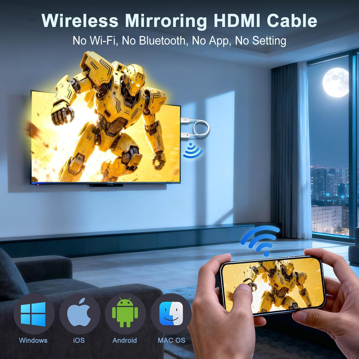 Wireless HDMI Display Adapter Plug and Play Screen Mirroring - INVERSE NET Official Imagery - 4