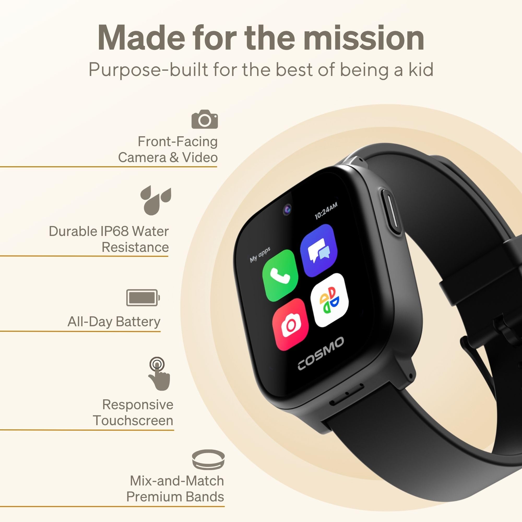 JrTrack 5 Kids Smart Watch by Cosmo | Best Kid-Safe Phone Watch | Prec - View 7