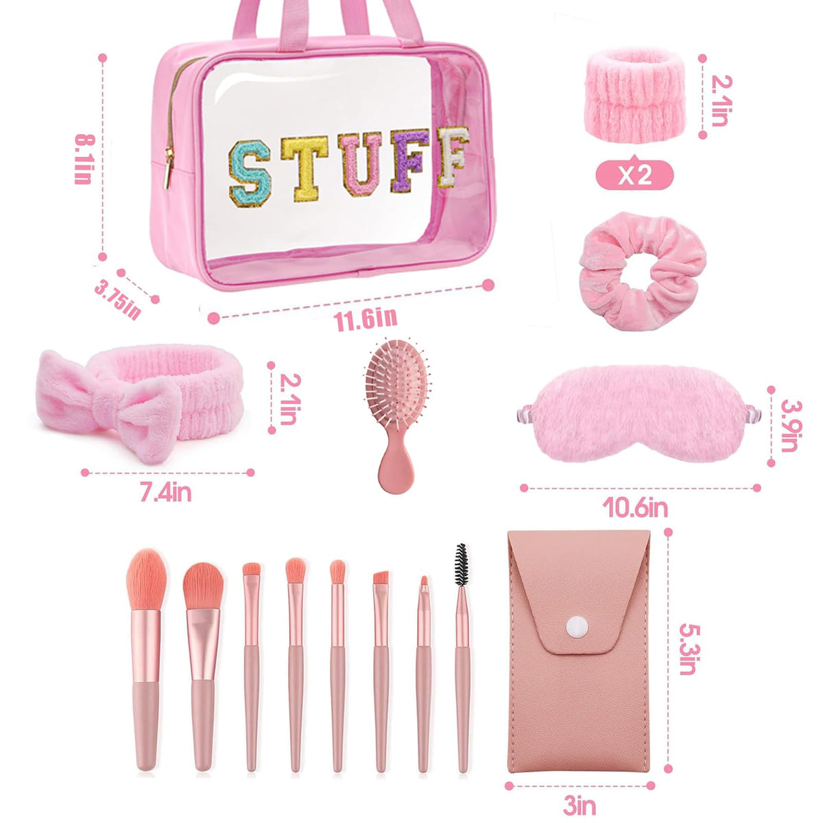 Makeup Gift Set for Beginners with Bag Brushes Comb Headband - wepgjwmao Official Imagery - 3