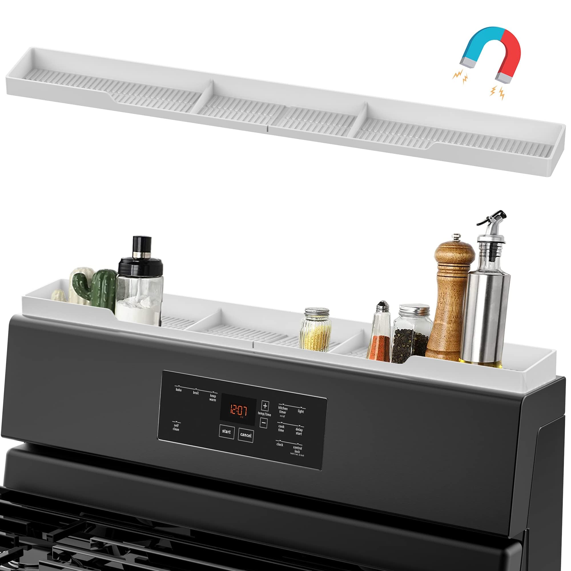 AWOKE Stove Top Shelf 30 Inch - Silicone Material Magnetic Shelf by AWOKE - Angle View 1