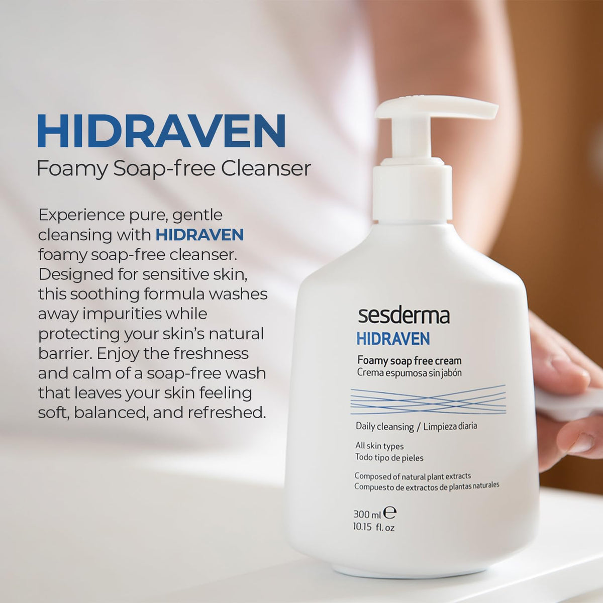 Sesderma HIDRAVEN Foamy Soap Free Cream Gentle Face Wash 10 - Sesderma Official Imagery - 6