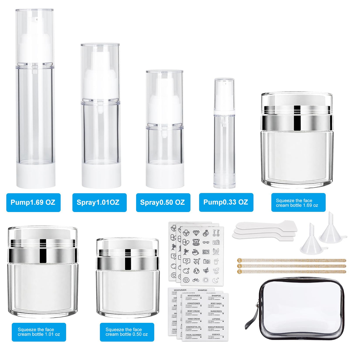 30 Pack TSA Approved Skincare Empty Travel Bottles 1 7 1 0 7 - KOUWICH Official Imagery - 4
