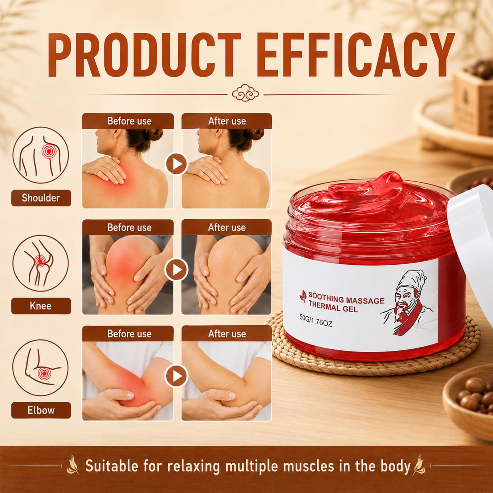 Weispo herbal warming massage gel for body, moisturizing cream in a two-pack, smooth texture and natural herbal scent.