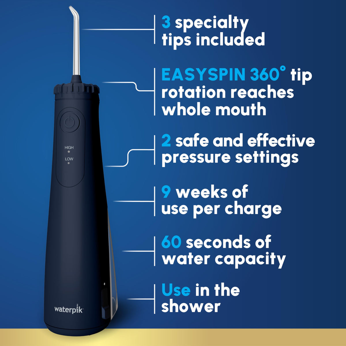 Waterpik Cordless Gem 5100 Portable Water Flosser - Waterpik Official Imagery - 3