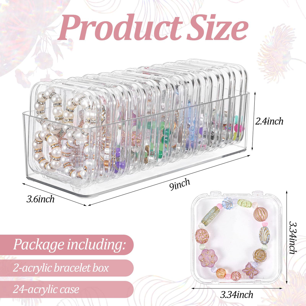 2 Pack Acrylic Jewelry Organizer Box with 24 Portable Small - Giloaou Official Imagery - 4