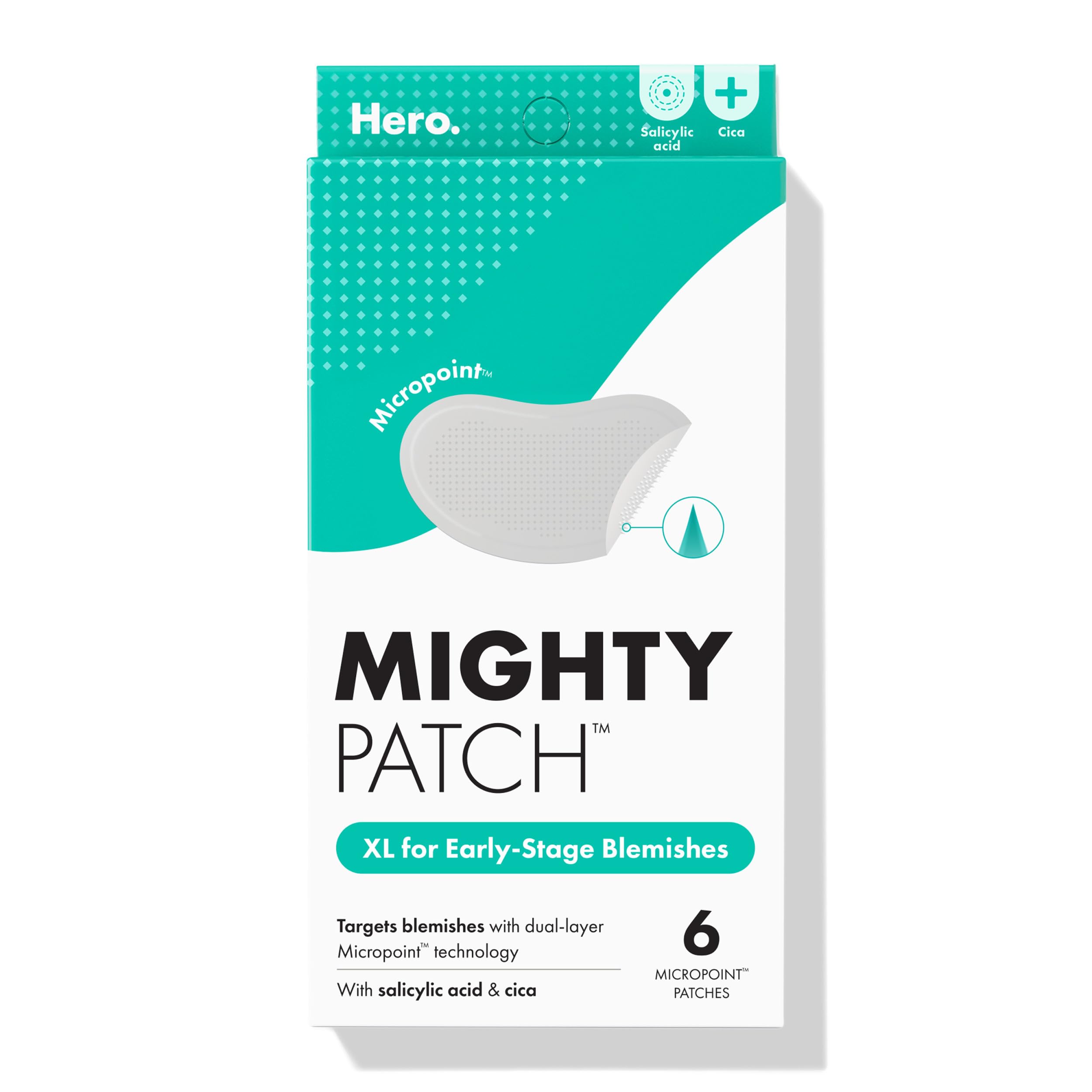 Mighty Patch Hero Cosmetics Micropoint XL Acne Pimple Patches, 6 - Product Imagery