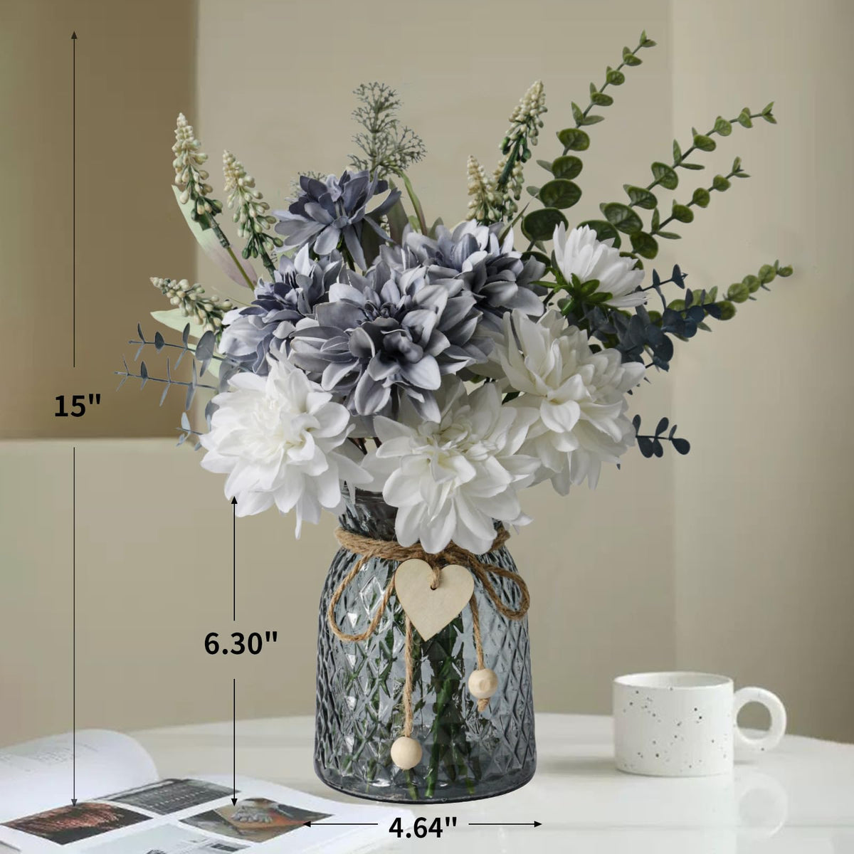 Fake Flowers in Vase Faux Flowers in Vase Table Centerpieces - Leftover Official Imagery - 3