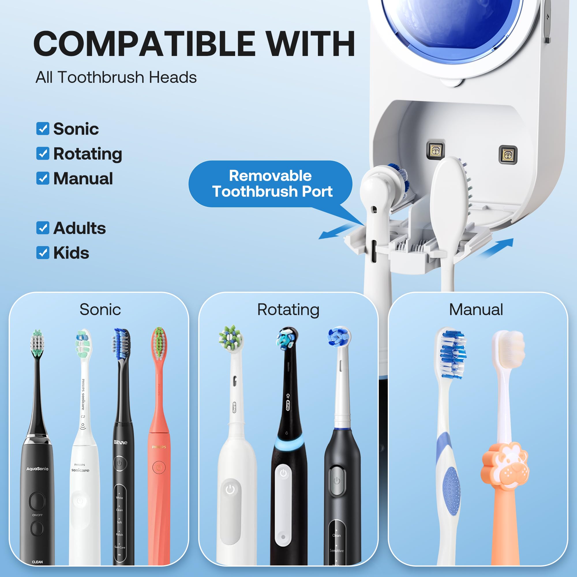 Bitvae Upgraded Tooth Brush Holder for Bathroom 2.0 Infrared Sensing - Bitvae Official Product View 6