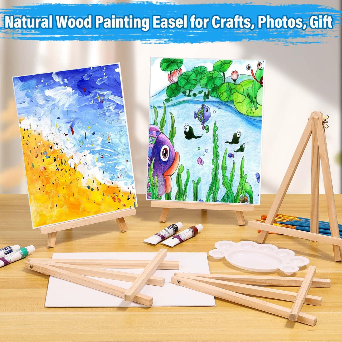 54 Pack Canvas with Easel Set 8 x 10 Inch Canvas Boards with - shynek Official Imagery - 7