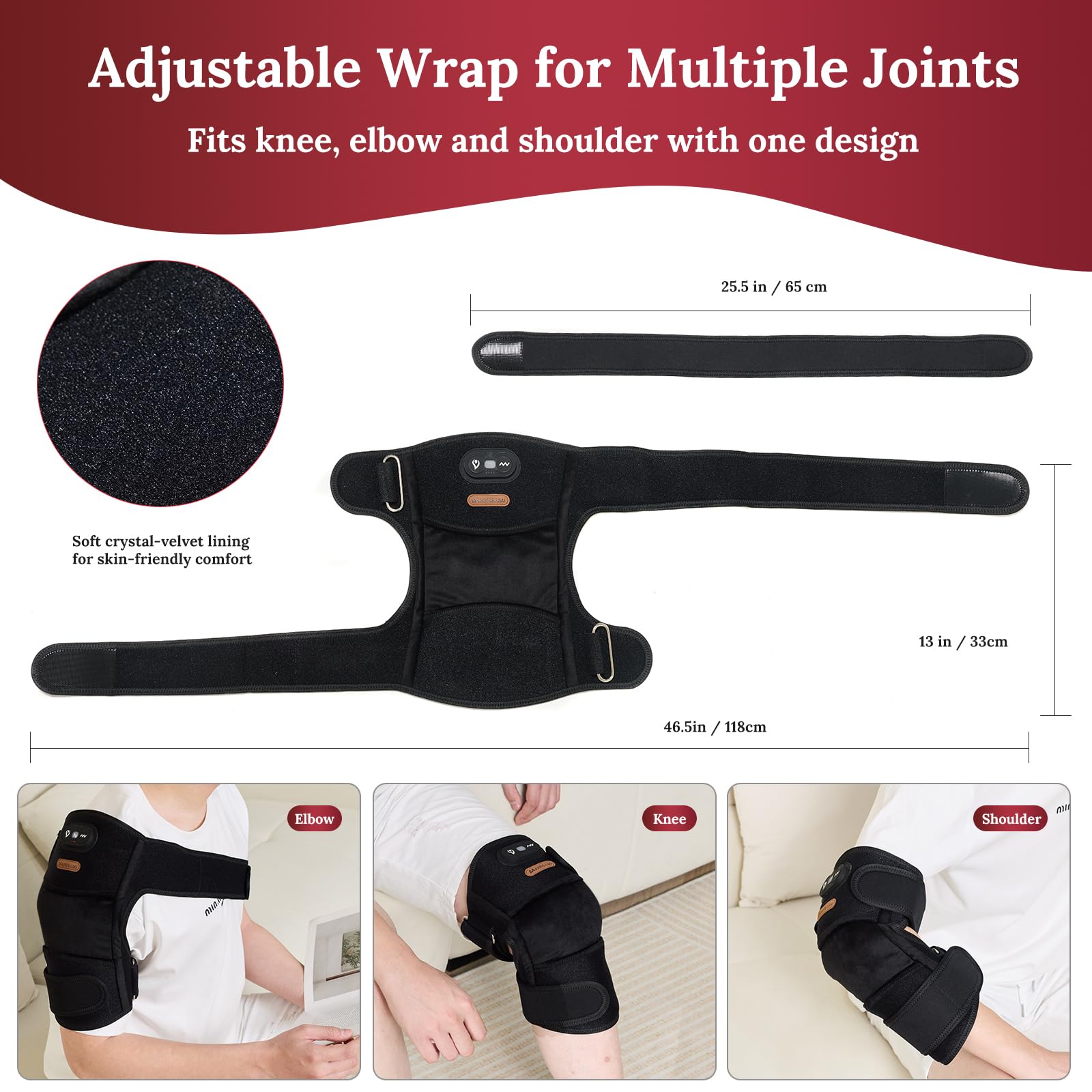 MarrisJjw Red Light Therapy Knee Massage, with Heat & Vibration,660nm 940nm 850n - MarrisJjw Official Product View 6