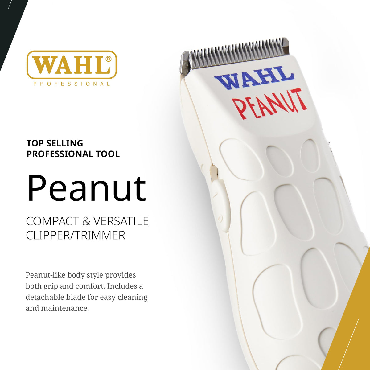 Wahl Professional White Peanut Clipper Trimmer Powerful - Wahl Professional Official Imagery - 3