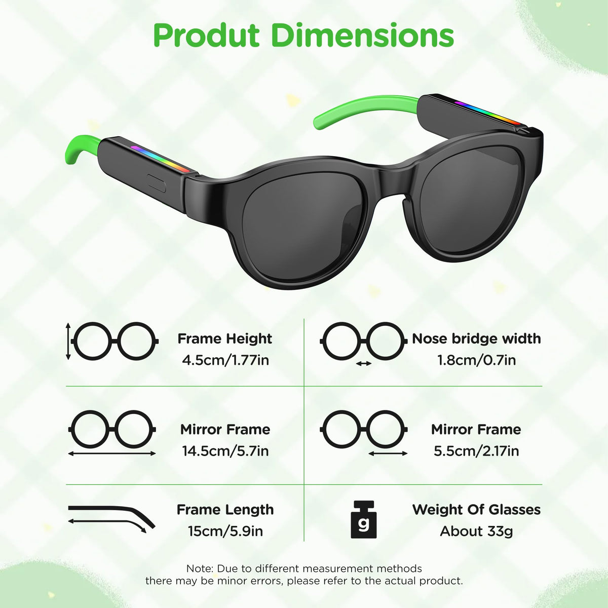 Kids Smart Glasses with LED Lights Bluetooth 5 4 Open Ear - HYYOYEE Official Imagery - 6