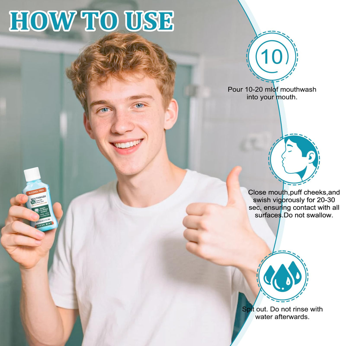 Mini Mouthwash Travel Size Bulk Pack of 50 Portable - Xuezoioy Official Imagery - 7