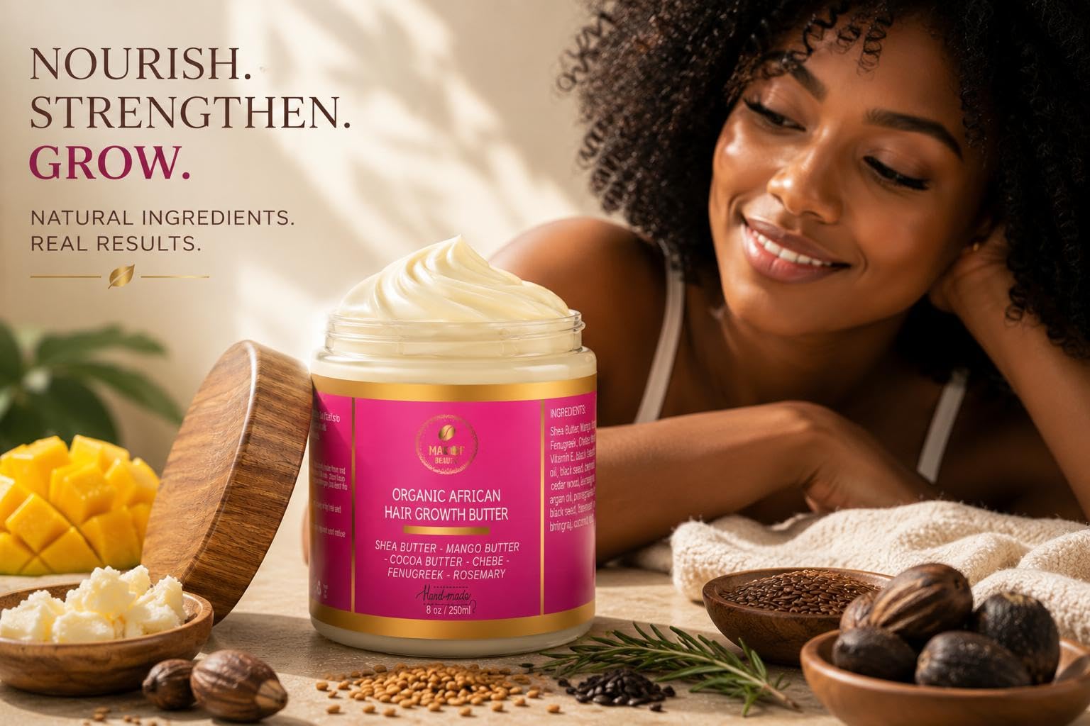 MAKOF BEAUTY Chebe Hair Growth and Thickening Butter - Ayurvedic Deep - MAKOF BEAUTY Official Product View 5