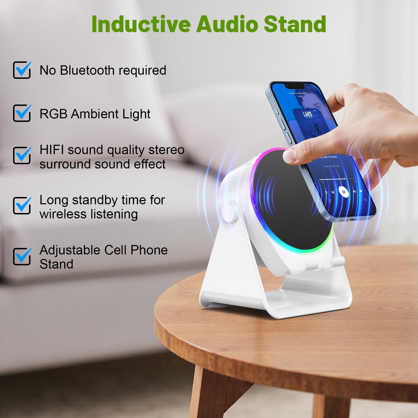 Dohelly Wireless Induction Bluetooth Speaker 4 in1 Phone Holder Speaker - Dohelly Official Product View 3