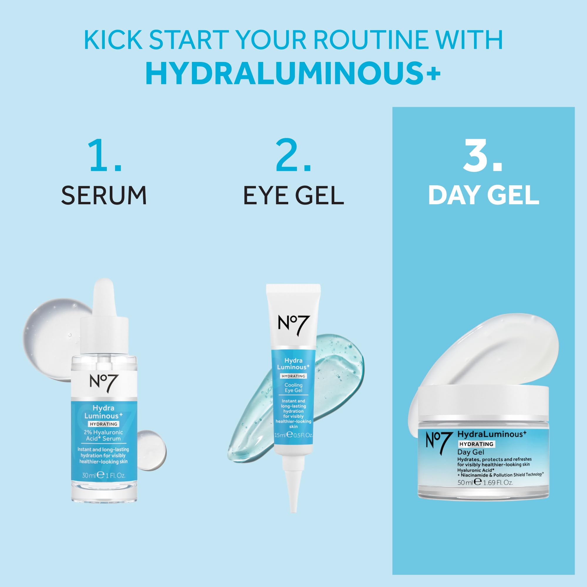 No7 HydraLuminous+ Hydrating Day Gel Moisturizer, 1.69 Fl Oz - No7 Official Product View 6