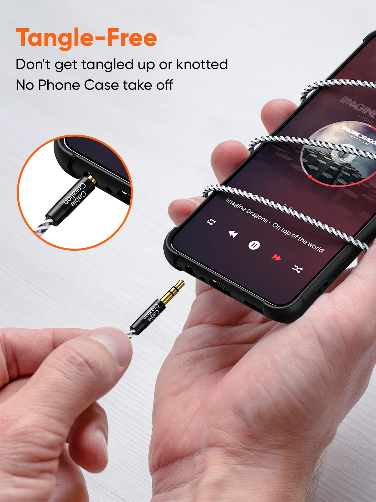 3.5mm Headphone Extension Cable, CableCreation 3.5mm Male to Fema by CableCreation - Angle View 7