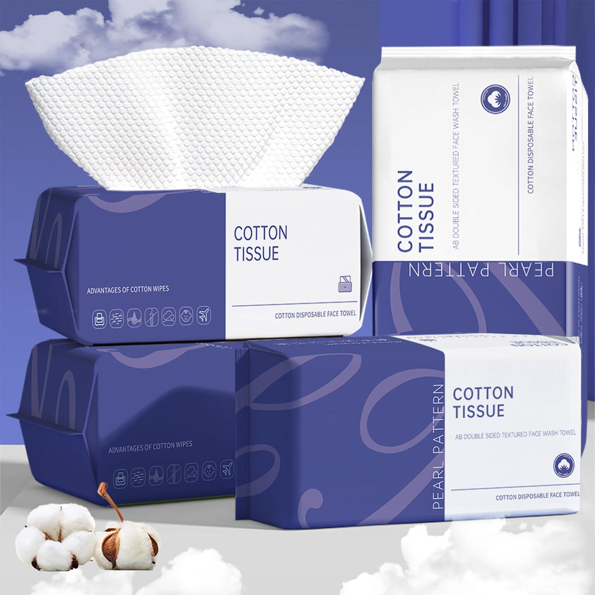 100 Count Face Towels Disposable Clean Towels - ZPCO Official Imagery - 2