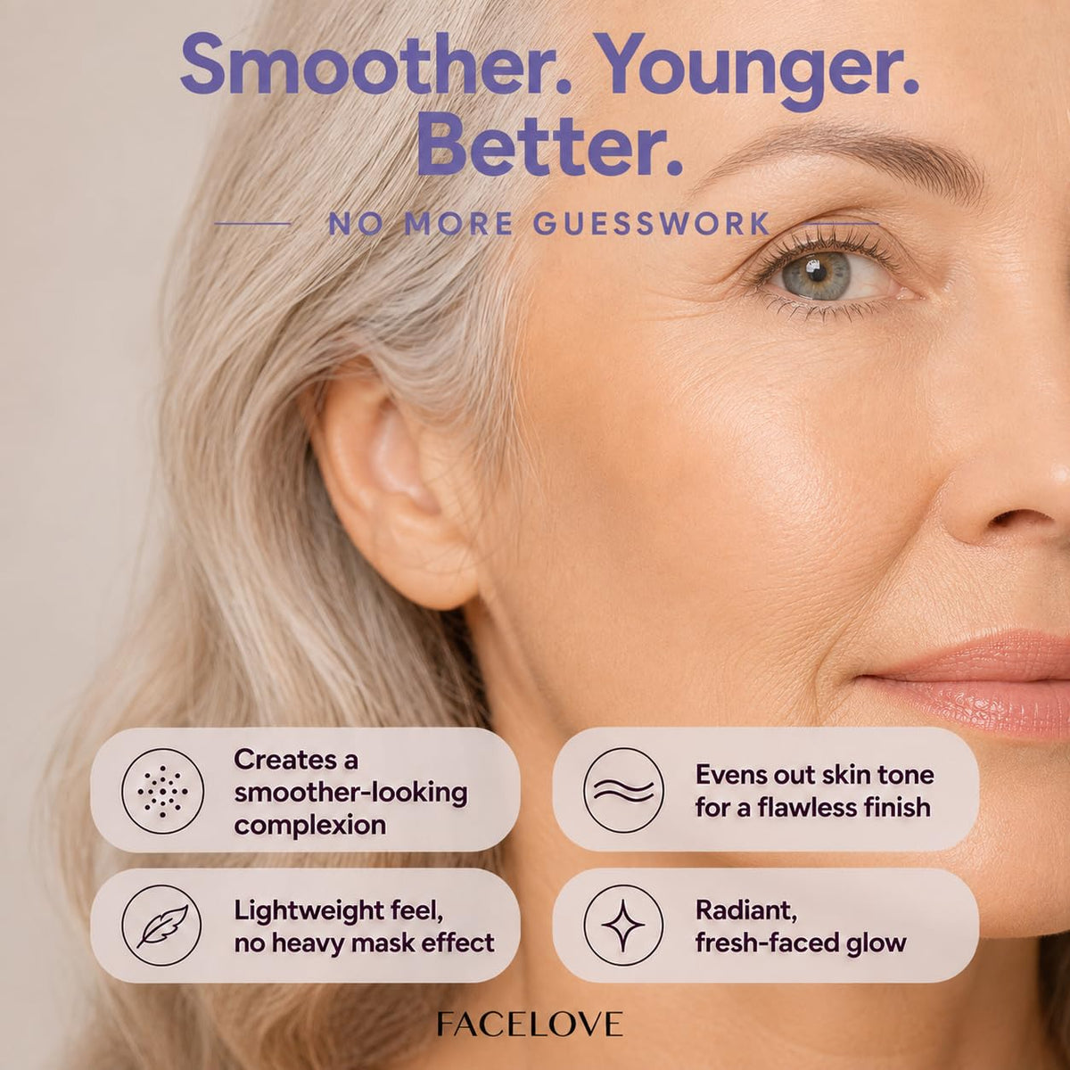 Color Changing Liquid Foundation Makeup for Mature Skin - Facelove Official Imagery - 3