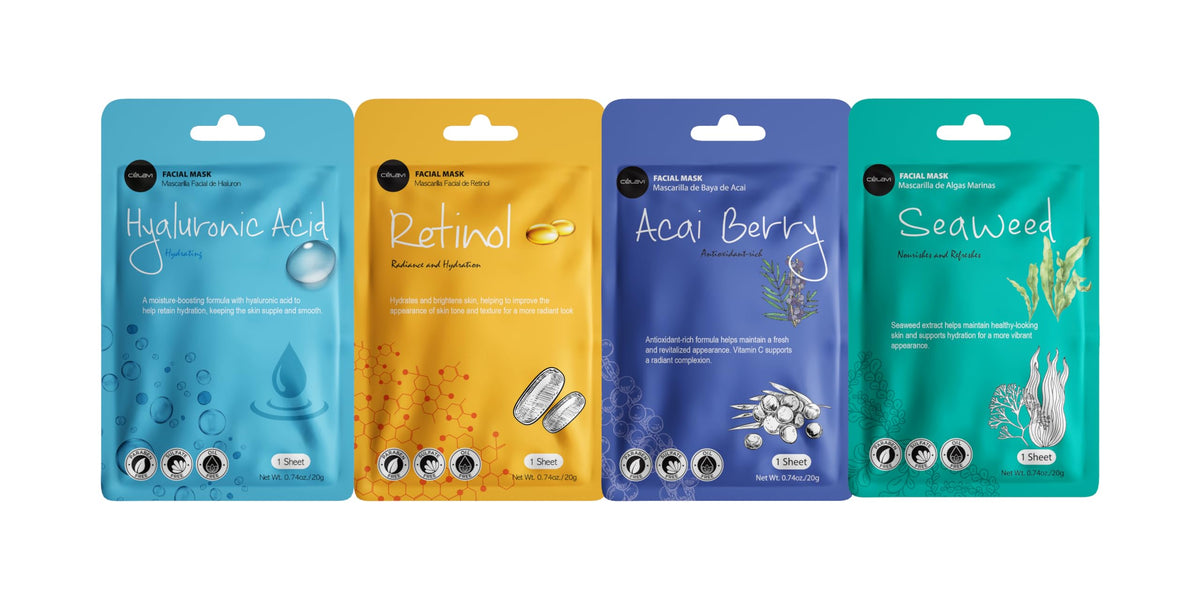 celavi Face Mask Set Korean Beauty Essence Facial Paper - Celavi Cosmetics Official Product Imagery - 3