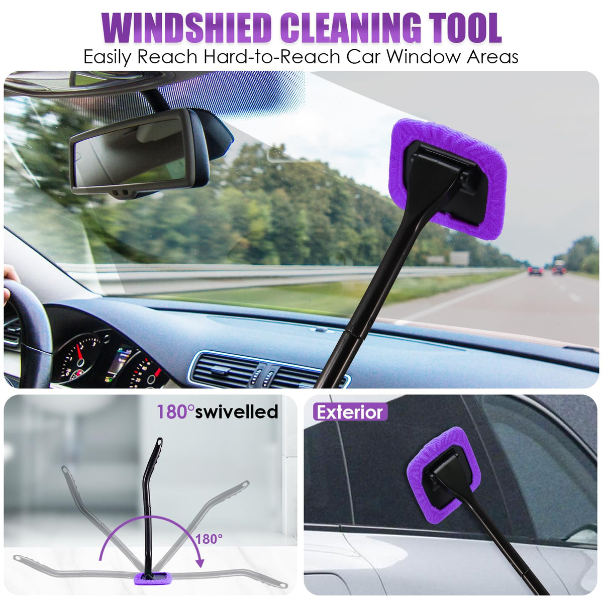 17PCS Car Cleaning Kit Purple Car Interior Detailing Kit - Viewsun Official Imagery - 4