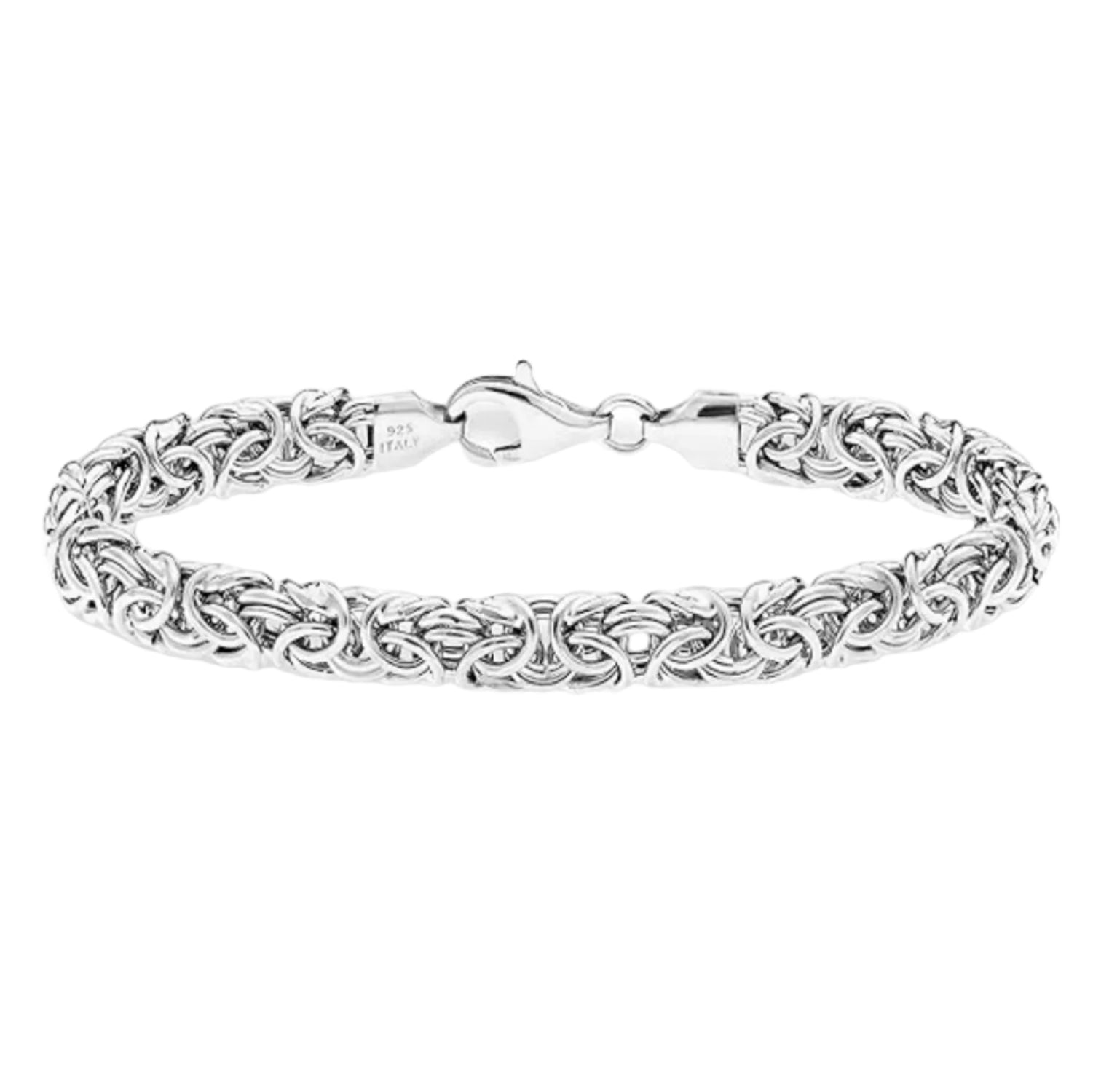 Miabella Italian 925 Sterling Silver Byzantine Bracelet