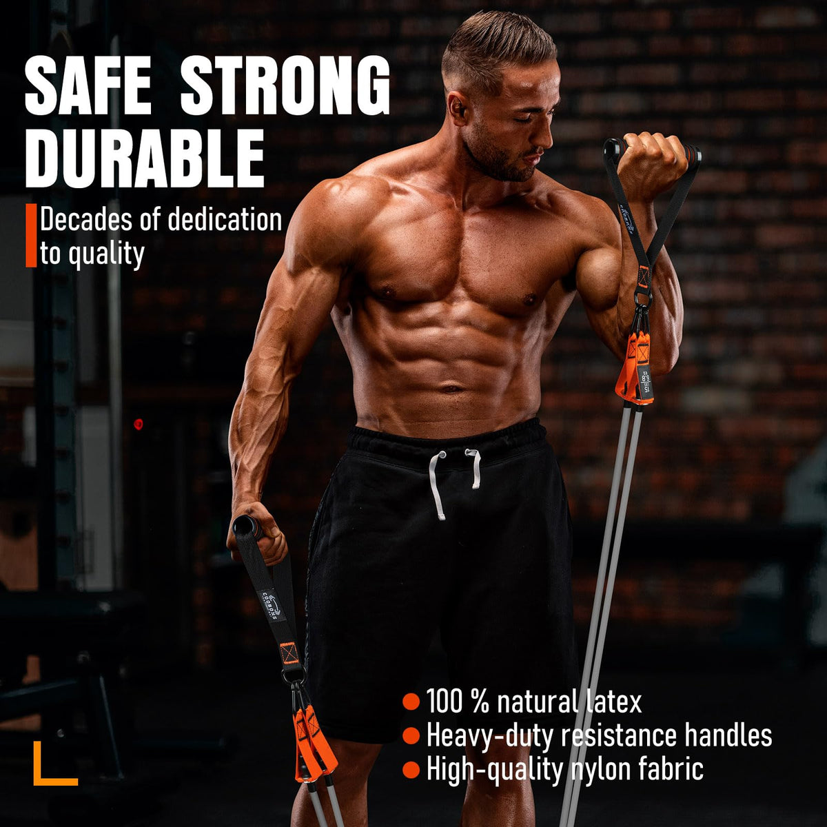 Resistance Bands with Handles 175lb Exercise Bands for - COOBONS FITNESS Official Imagery - 2