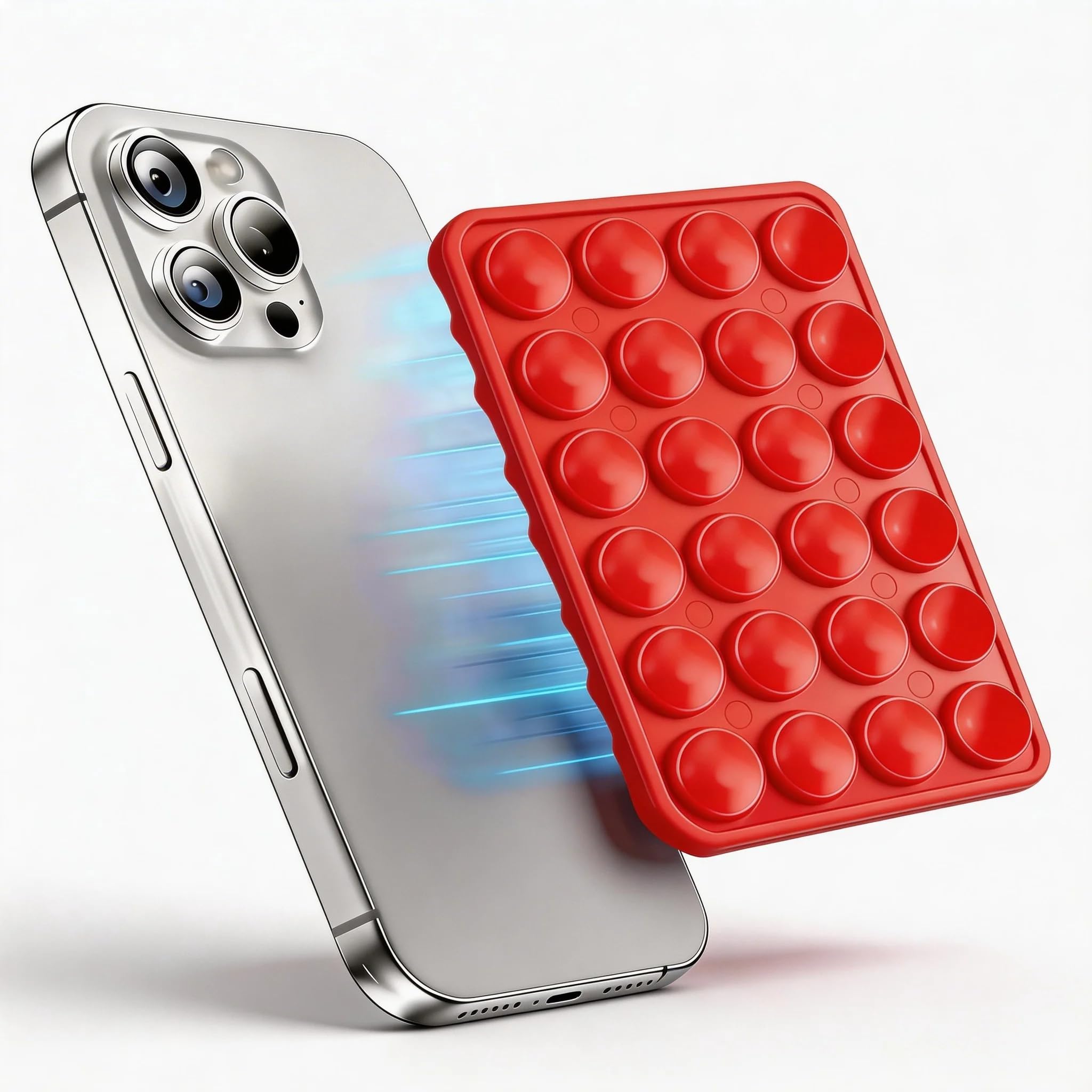 VEADOOLLY Red OCTO-Buddy Double Sided Silicone Suction Phone Case Moun - View 9