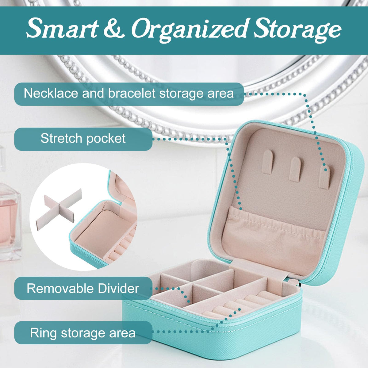 12 Pack Small Jewelry Boxes for Travel Blue PU Leather Mini - xozeooeu Official Imagery - 5