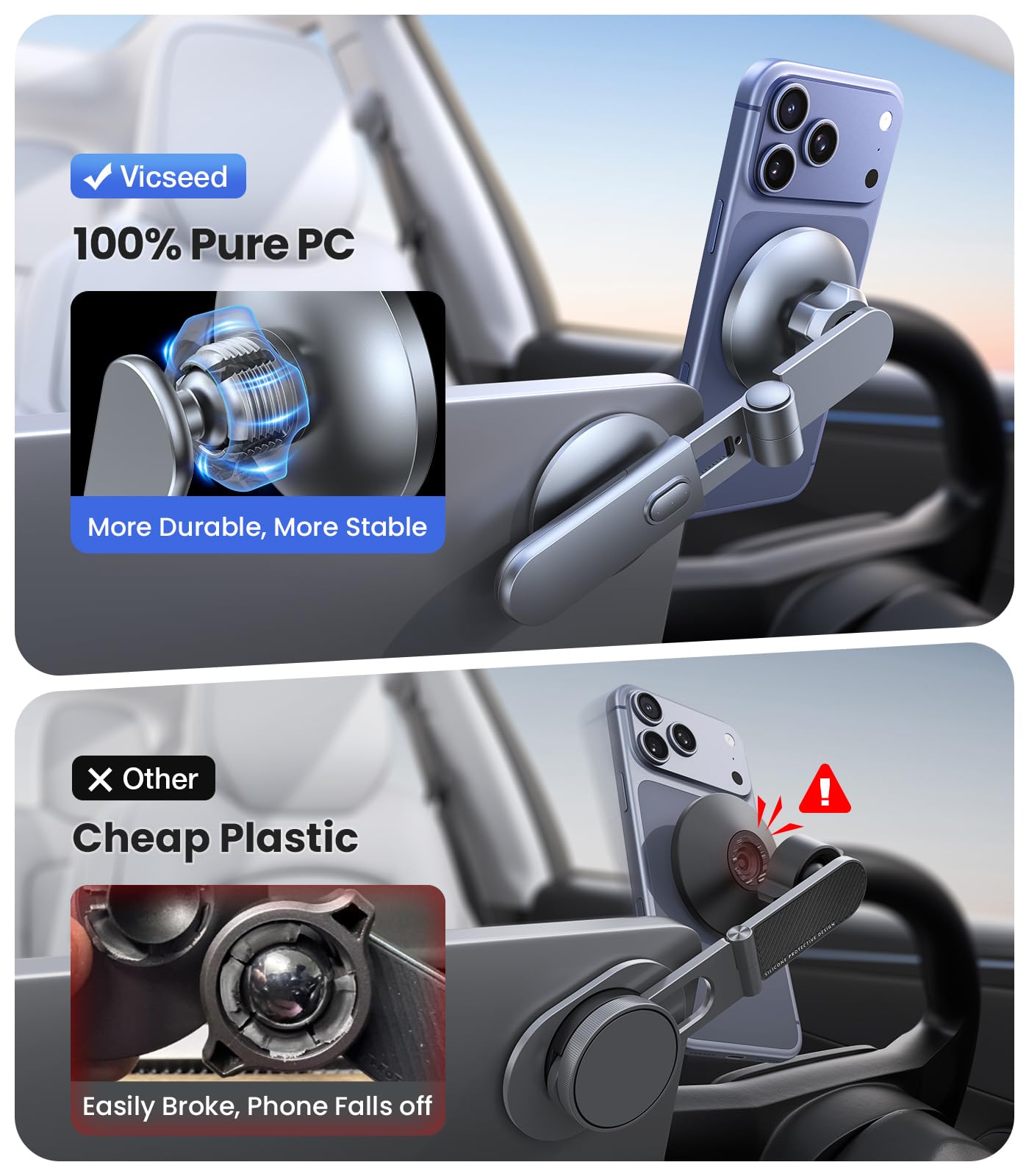 VICSEED Tesla Phone Mount【Strongest Magnet Power】Foldable Hidden Tesla Phone - VICSEED Official Product View 9